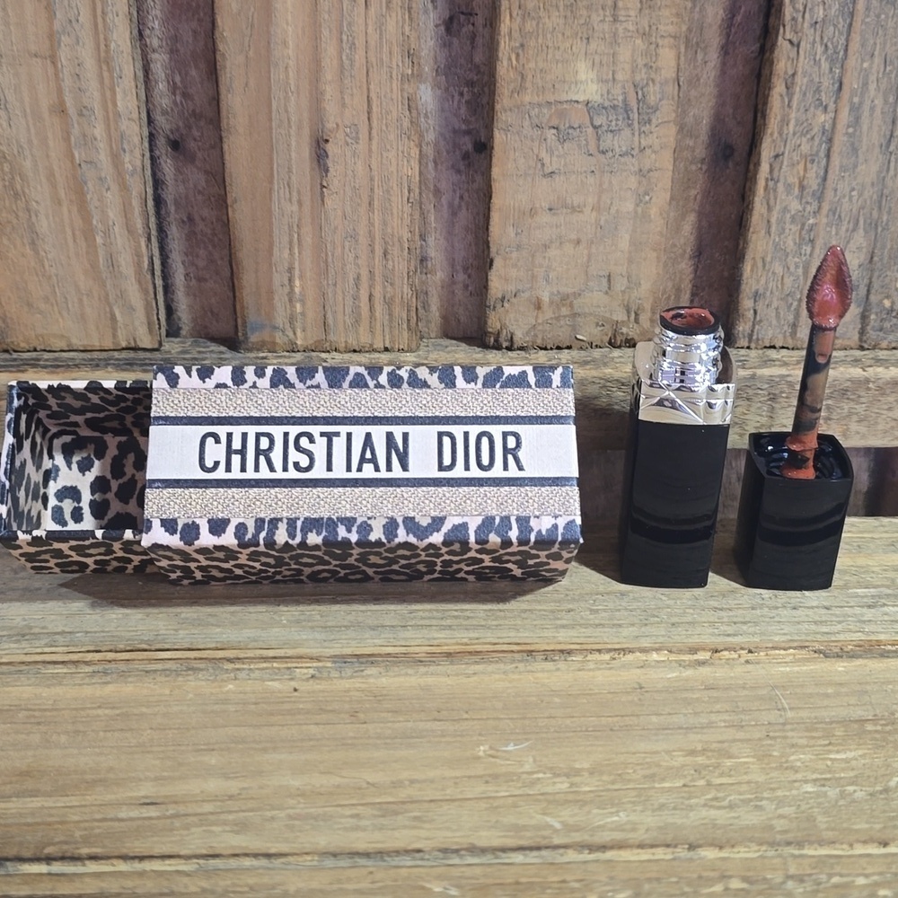 Christian Dior Mitzah Leopard Print Lipstick Case Limited Edition With Lipstick
